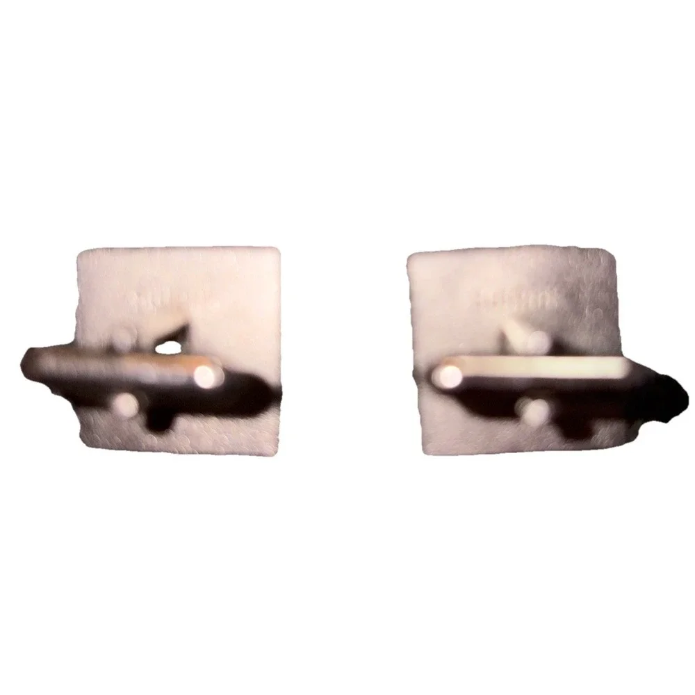 Vtg Men's Swank Square Silvertone Cufflinks
